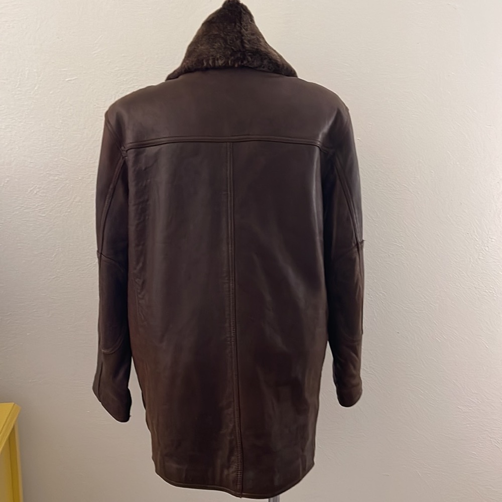 ANDREW MARC New York Leather MenS Size Large, Brown Coat Jacket. - Picture 7 of 16